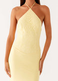 Fiesta Halter Maxi Dress Sunny Yellow