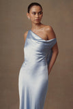 Yvette Slip Maxi Dress With Asymmetrical Hem Cornflower Blue