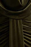 Lavernia Olive Velvet Halter Neck Maxi Dress With Gathered Detailing