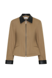 Solange Zip Up Collared Jacket Natural