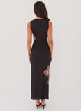 Side Effects Mesh Maxi Dress Black Orchid