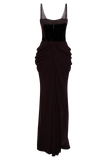 Roxanne Velvet Corset Maxi Dress Cacao Brown