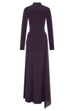 Grayson Knit Chiffon Maxi Dress Plum