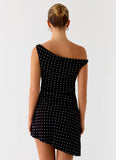 Delusional Mini Dress Black Polkadot