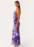 Livia Maxi Dress Purple White Lilly
