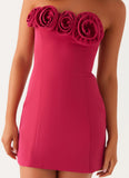 Patsie Strapless Mini Dress Fuchsia