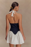 Merlyn Denim Cotton Mini Dress Indigo Blue