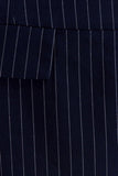 Cassie Column Maxi Skirt Navy Pinstripe