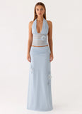Fleur Power Maxi Skirt Blue