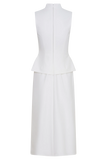 Yanina Cotton Halter Midi Dress White