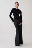 Ricky Knit Long Sleeve Longline Top Black