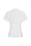 Selma Short Sleeve Linen Shirt White