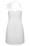 Reyes Cotton Floral Mini Dress White