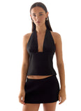 Rushing Around Halter Top Black