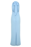 Nadine Halter Chiffon Maxi Dress Blue