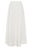 River Gathered Maxi Skirt White