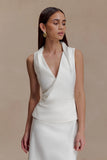 Yanina Cotton Halter Midi Dress White