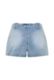 Erin Mid Rise Denim Shorts Washed Light Blue