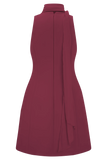 Skyler Suiting Embroidered Mini Dress Wine