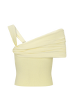 Irene Gathered Knit Top Lemon