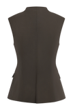 Penelope Suiting Sleeveless Blazer Chocolate