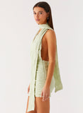 Crimson Mini Dress Forest Sage