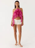 Inna Frill Halter Top Fuchsia
