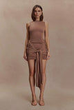 Sinead Slinky Mini Dress With Hardware Mocha