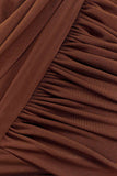 Lydia Slinky Asymmetrical Halter Top Chocolate