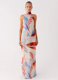 California Maxi Dress Deep Sea Bloom