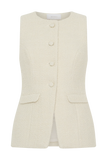 Camilla Boucle Sleeveless Vest Ivory