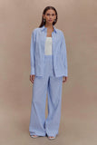 Hansen Wide Leg Pants Blue Pinstripe