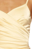 Higher Ground Yellow Ruched Party Mini Dress