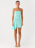 Ocean Dream Strapless Mini Dress Turquoise