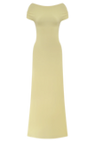 Imogen Off Shoulder Slinky Maxi Dress Lemon