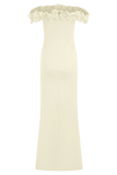 Nova Ruffle Off Shoulder Maxi Dress Ivory