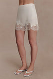 Nina Lace And Satin Mini Skirt Ivory