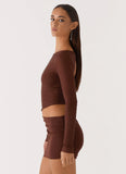 Catch The Night Sequin Mini Dress Chocolate