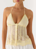Non Stop Halter Top Butter Yellow