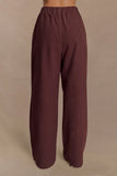Janayia Cotton Wide Leg Pants Dark Espresso