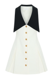 Oli Sleeveless Contrast Mini Dress Ivory Black