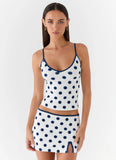 Elliot Mini Skirt Porcelain Blue Polka Dot