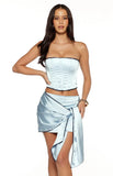 Elvi Blue Satin Corset Top