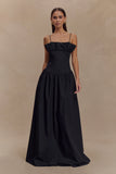 Janis Cotton Frill Maxi Dress Black