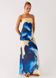 So You Say Strapless Maxi Dress Heirloom Floral