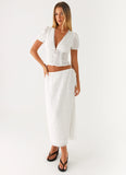 Sweet Lullaby Midi Skirt White