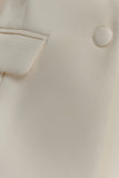 Opal Puff Sleeve Suiting Top Ivory