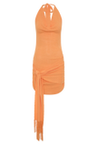 Lucien Cowl Neck Mini Dress Apricot