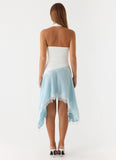 Brionee Midi Dress Pale Blue White