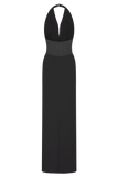 Bonnie Slinky And Lace Maxi Dress Black